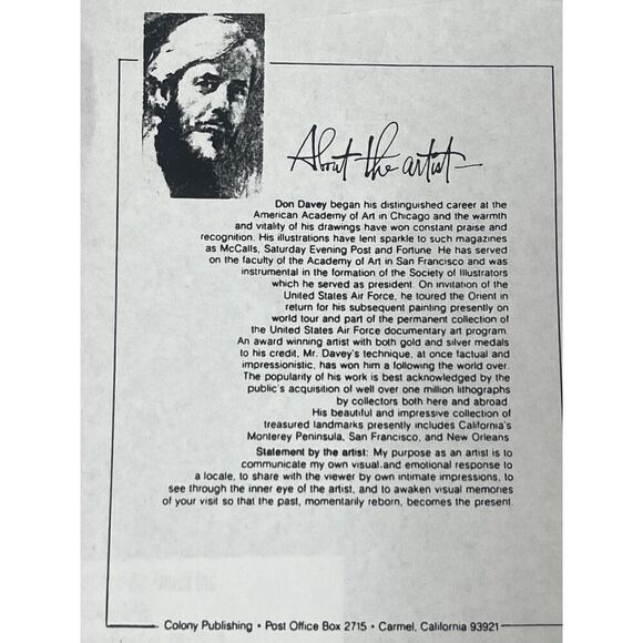 Don Davey Signed Pencil Drawing French Quarter Nights & Royal Street New Orleans - Picture 8 of 8